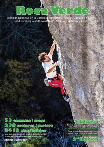 Roca Verde. Escalada deportiva en la cordillera Cantábrica - Segunda edición, completamente actualizada y revisada que incluye innumerables sectores y vías de escalada de las regiones de Asturias, Cantabria y León, en el noroeste de España, un destino perfecto para el verano. Se han inluido seis sectores publicados por primera vez, así como nuevos sectores de zonas ya existentes, y un par de sectores clásicos no recogidos en la primera edición. Roca verde contiene ahora más de 50 zonas de escalada, con un total de 239 sectores y 500 vías más (un centenar corresponden a la zona de Teverga), con un total de casi 3500 vías de escalada.

Todas las reseñas han sido revisadas y actualizadas, con la novedad de que los grados de dificultad se distinguen por colores, lo cual facilita la elección del sector con una rápida ojeada. Se han añadido más fotos de excelente calidad, de las mejores vías y escaladores locales, tomadas por algunos de los mejores fotógrafos de la región en su afán de capturar la esencia de cada zona. Esta nueva edición también ofrece una visión general de la escalada en bloque en Asturias, con indicaciones sobre la localización y las reseñas de algunos de los mejores lugares para su práctica.

Por último, hay códigos QR que enlazan con vídeos de vías y problemas de escalada de la región, con el fin de ofrecer una visión más profunda del ambiente en cada zona, así como un anticipo de la sensación de 